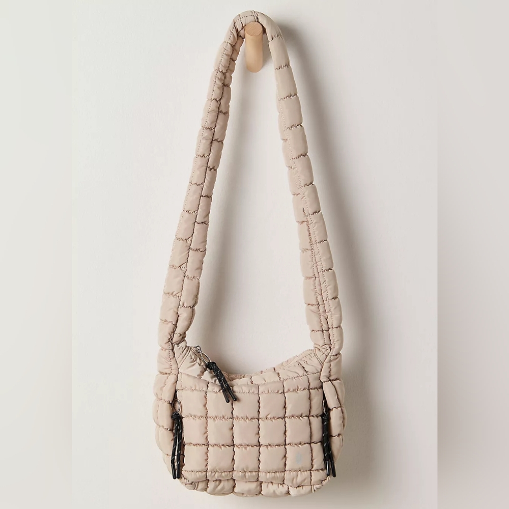 FP Movement Quilted Carryall Mini Sling Tofu Tan Shoulder Bag Baby Free People